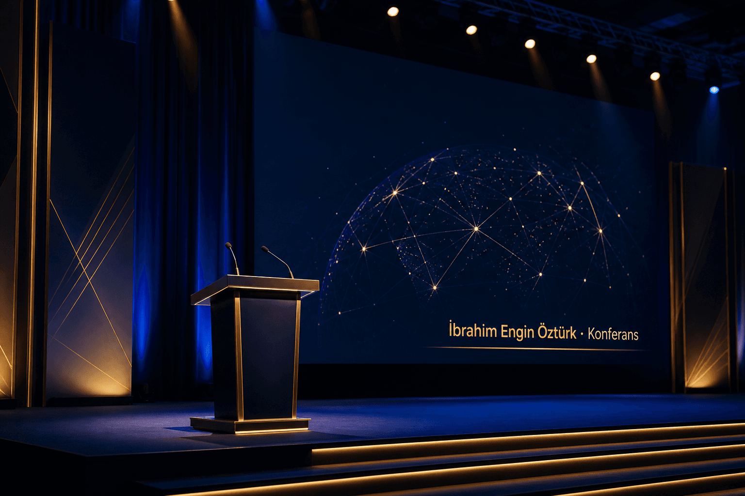 İbrahim Engin Öztürk ADÜ konferans İbrahim Engin Öztürk ADÜ konferans sahne görseli
